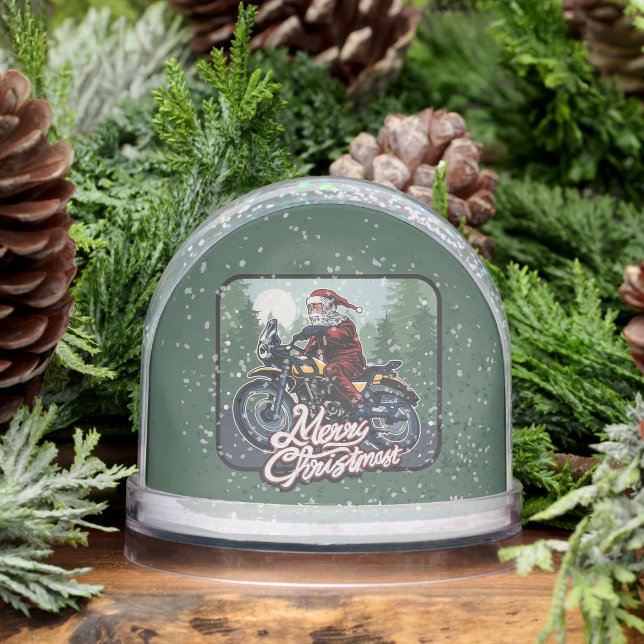 Santa on Motorcycle Schneekugeln (Winter)