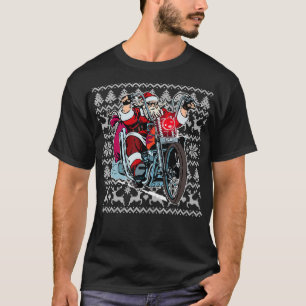 Santa on Motorrad Ugi Weihnachts-Sweater-Geschenk  T-Shirt