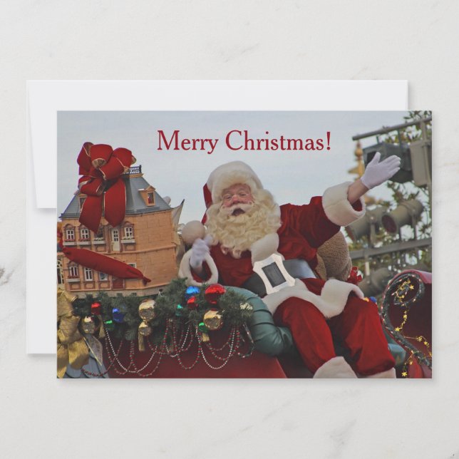 Santa on Parade Flat Card Feiertagskarte (Vorderseite)