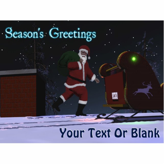 Santa on the Roof - Die Grüße der Saison Fotoskulptur Magnet (Vorne)