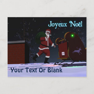 Santa on the Roof - Joyeux Noё Feiertagspostkarte