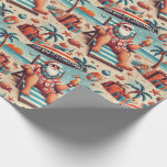Santa on Vacation Christmas Geschenkpapier<br><div class="desc">This fun and humorous Christmas wrapping paper feature Santa Claus taking a break at the beach! Depicted Lounging Man hat Fleisch, Wearing Sungasse und Hawaiian Shirt und Sipping On Tropical Drink, Santa is surrounded by seashells, palm trees und Ohrfeigen in the Sand. The seamless and vibrant 2D design is perfect...</div>