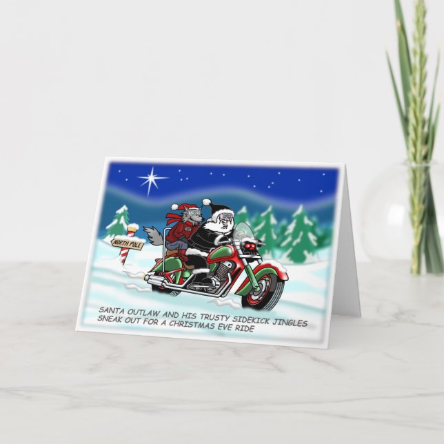 Santa Outlaw© Weihnachtskarte Dankeskarte (Vorderseite)