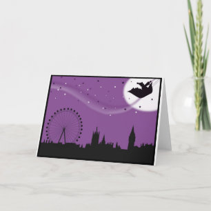 Santa over London - Weihnachtskarte Feiertagskarte