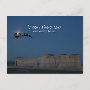 Santa over Monument Rocks Feiertagspostkarte
