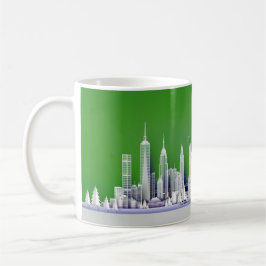 Santa Over New York City Christmas Green Mug Kaffeetasse