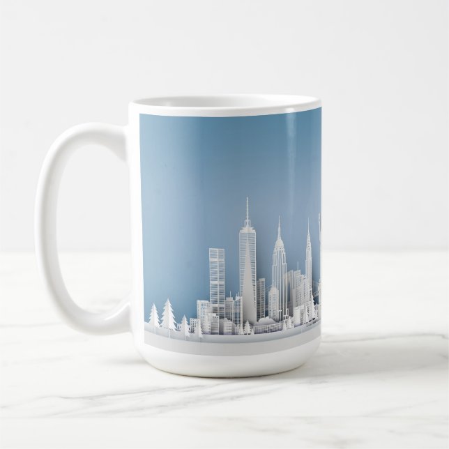 Santa Over New York City Christmas Mug Kaffeetasse (Links)