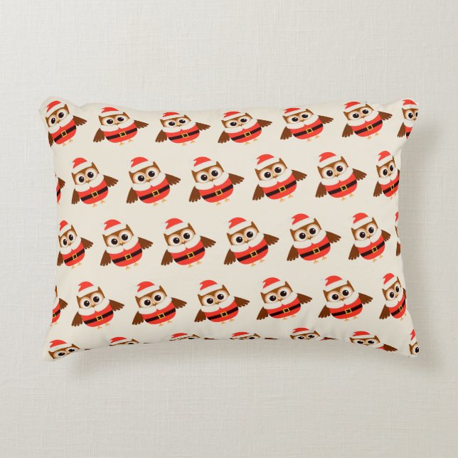 Santa Owl Dekokissen (Vorderseite)