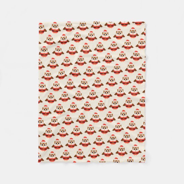 Santa Owl Fleece Blanket (Vorderseite)