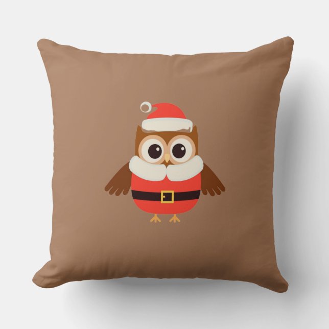 Santa Owl Kissen (Vorderseite)