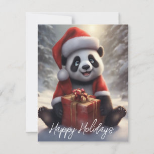 Santa Panda Bär Feiertagskarte