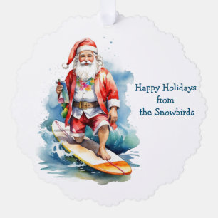 Santa Paper Ornament Card surfen Karte