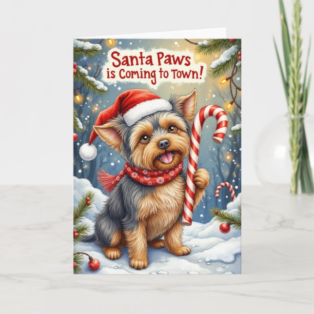 Santa Paws Affenpinscher Weihnachtsgrüßen Karte (Vorderseite)
