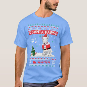 Santa Paws Bull Terrier Frohe Weihnachtshunde Funn T-Shirt