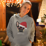 Santa Paws Christmas Black Tan French Bulldog Hoodie<br><div class="desc">Santa Paws kommt nicht in die Stadt! Dieser schwarz-bräunliche französische Bulldogge ist für die Weihnachtsfeiertage mit einer roten Weihnachtsmannmütze bereit und natürlich auch die stilvolle Sonnenbrille nicht zu vergessen.</div>