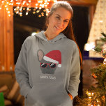 Santa Paws Christmas Blue French Bulldog Hoodie<br><div class="desc">Santa Paws is comin' to town! This blue french bulldog is ready for the Christmas holidays wearing a red Santa hat and of course,  not forgetting the stylish sunglasses too.</div>