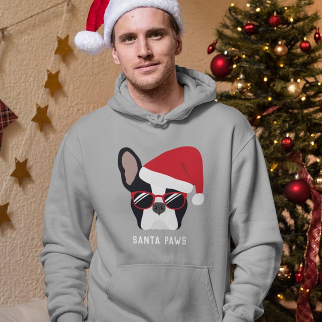 Santa Paws Christmas French Bulldog Hoodie (Von Creator hochgeladen)