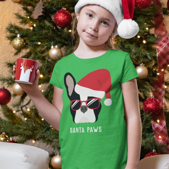 Santa Paws Christmas French Bulldog T-Shirt (Von Creator hochgeladen)