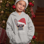 Santa Paws Christmas Lilac Tan French Bulldog Hoodie<br><div class="desc">Santa Paws kommt nicht in die Stadt! Dieser lila und bräunliche französische Bulldogge ist bereit für die Weihnachtsfeiertage mit einer roten Weihnachtsmannmütze und natürlich auch die stilvolle Sonnenbrille nicht zu vergessen.</div>