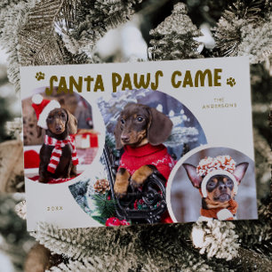 Santa Paws Cream Hund Foto Feiertagskarte