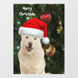 Santa Paws - Crystal the Husky Dog Weihnachten Fensteraufkleber