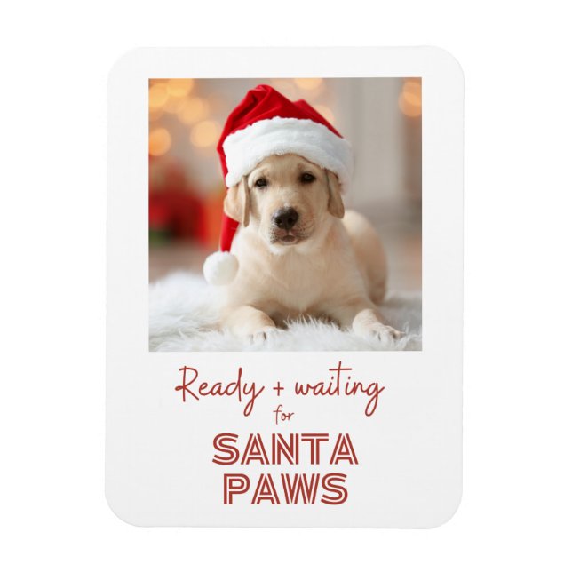 Santa Paws fertig und gewartet - Hundebhaberin Wei Magnet (Vertikal)