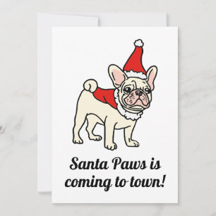 Santa Paws Frenchie Weihnachten Einladung