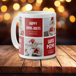 Santa Paws, Frohe Howlidays 5 Foto Hund Weihnachte Kaffeetasse