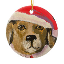 Santa Paws Hund Santa Porzellanschmuck