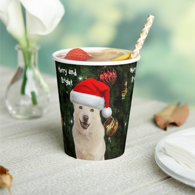 Santa Paws - Husky Dog Weihnachtsweihnachtsbecher Pappbecher (In Situ)