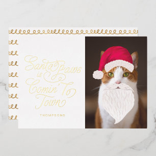 Santa Paws ist ein beliebtes Foto im Städtischen S Folien Feiertagskarte