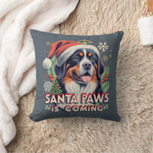 Santa Paws kommt Bernese Dog Weihnachten Kissen