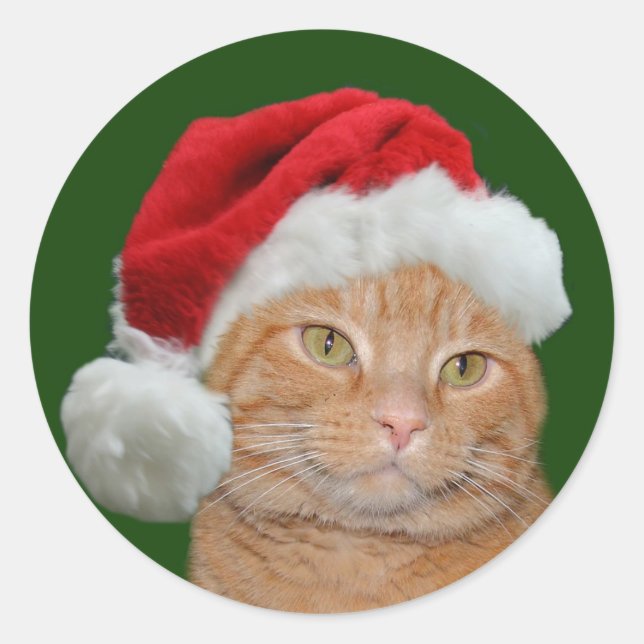 Santa Paws Runder Aufkleber (Vorderseite)