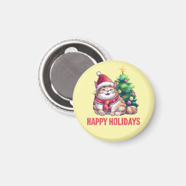 Santa Paws Says Happy Holidays Magnet (Vorderseite/Rückseite)