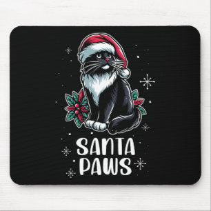 Santa Paws Tuxedo Katze Weihnachtsmannmütze Weihna Mousepad