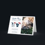 Santa Paws | Weihnachtsmann-Foto Feiertagskarte<br><div class="desc">Niedliche Urlaubskarte für Liebhaber und Besitzer von Haustieren. Ersetzen Sie das Template Foto mit Ihrem Lieblingsfoto und/oder Kätzchen! Neben dem Foto steht in dem Text "Santa Paws kommt in die Stadt." und dann "Frohe Weihnachten aus unserem Rucksack". Es gibt auch eine niedliche Abbildung eines Hundes und einer Katze, die Weihnachtsmannmützen...</div>