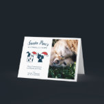 Santa Paws | Weihnachtsmann-Foto Feiertagskarte<br><div class="desc">Niedliche Urlaubskarte für Liebhaber und Besitzer von Haustieren. Ersetzen Sie das Template Foto mit Ihrem Lieblingsfoto und/oder Kätzchen! Neben dem Foto steht in dem Text "Santa Paws kommt in die Stadt." und dann "Frohe Weihnachten aus unserem Rucksack". Es gibt auch eine niedliche Abbildung eines Hundes und einer Katze, die Weihnachtsmannmützen...</div>