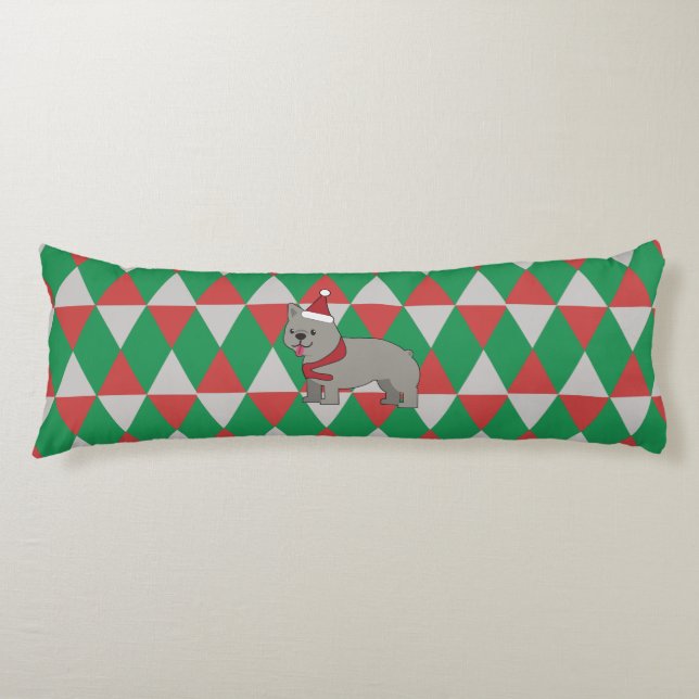Santa PawsHoliday Diamonds Dog Seitenschläferkissen (Vorderseite)