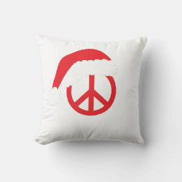 Santa Peace Sign Ho Ho Ho mit Weihnachtsmannmütze Kissen