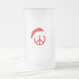 Santa Peace Sign Ho Ho Ho mit Weihnachtsmannmütze Mattglas Bierglas