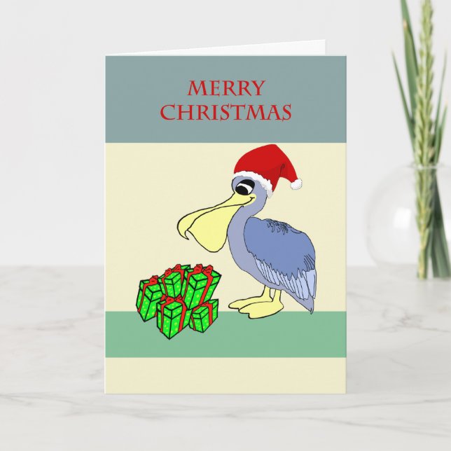 Santa Pelican Frohe Weihnachten (Vorderseite)