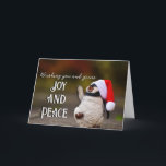 Santa Penguin Adorable Joy and Peace Christmas Feiertagskarte<br><div class="desc">❤ Alle entworfen mit Liebe von WitCraft Designs™! Personalisieren Sie Ihren Weg 👌 Finden Sie und folgen Sie uns auf sozialen Medien ( Ⓕ Ⓟ Ⓣ) 📷 TAG #witcrafting und teilen Sie Ihre Einkäufe auf sozialen Medien mit uns!! Sie können sich mit allen meinen Social-Media-Konten unter www.witcrafting.com Besuchen Sie mein...</div>