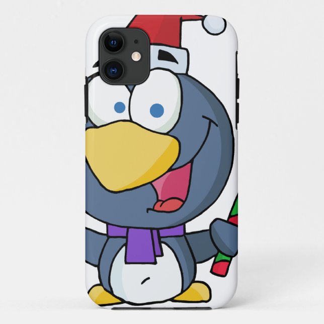 Santa Penguin mit Candy Cane Case-Mate iPhone Hülle (Rückseite)
