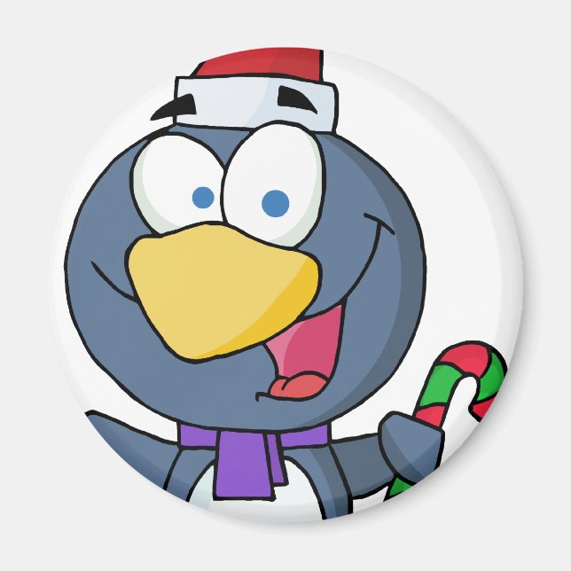 Santa Penguin mit Candy Cane Magnet (Vorne)