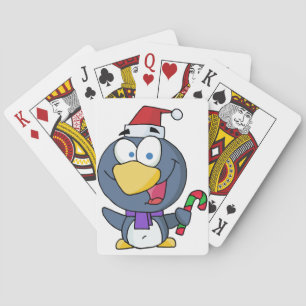 Santa Penguin mit Candy Cane Spielkarten