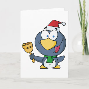 Santa Penguin mit Jingle Bell Feiertagskarte