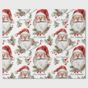 Santa Personalize Name Weihnachten Große Größe Geschenkpapier