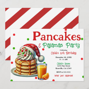 Santa Pfannkuchen & Pyjama Weihnachts-PJ-Party  Einladung