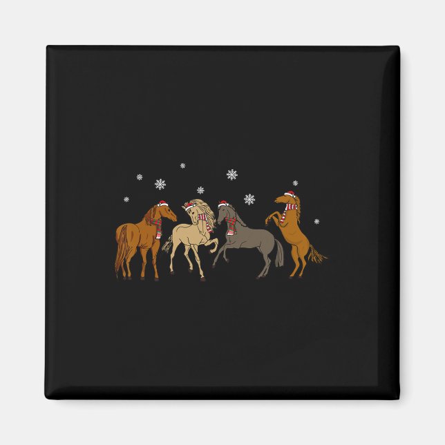 Santa-Pferd-Weihnachtsbaum-Licht  Magnet (Vorne)