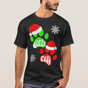 Santa Pfoten Lustiger HundKatze Pfoten Weihnachten T-Shirt